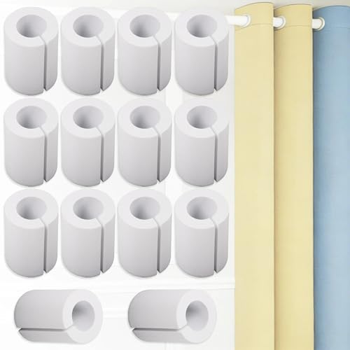 Yudylg 14 Pack Curtain Spacers EVA Foam Rollers – 85 mm White Curtain Shaper for Drapes, Snap-Fit Uniform Spacing Design f...