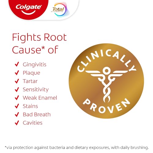 Colgate Total Active Prevention Whitening Gel Toothpaste with Fluoride, Bulk with Clinically Proven Formula That Fights Pl...