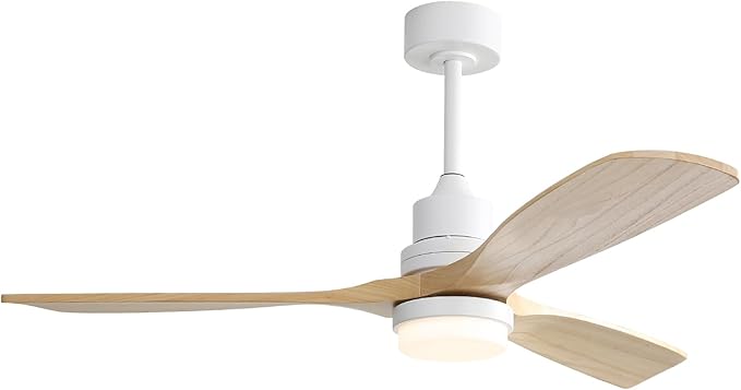 NicBex Ceiling Fan 52 Inch Ceiling Fans with Lights Ceiling Fan with 3 Blades and Remote Control Reversible DC Motor Ceiling Fans for Bedroom, Living Room, White