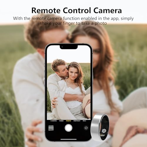 Smart Ring for Women Men Fitness Tracker with Heart Rate, Blood Oxygen, Step, Sleep Monitoring, IP68 Waterproof Fitness Ri...