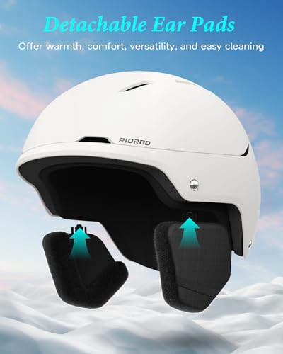 RIOROO Ski Helmet for Women Men, Safety Certified Snowboard Helmet with Shockproof ABS Hard Shell for Adults & Youth