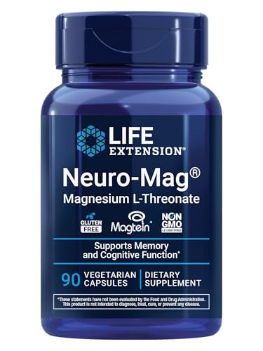 Life Extension Neuro-Mag Magnesium L-Threonate, Memory Health, Quick Thinking, Cognitive Health Support, Vegetarian, Non-G...