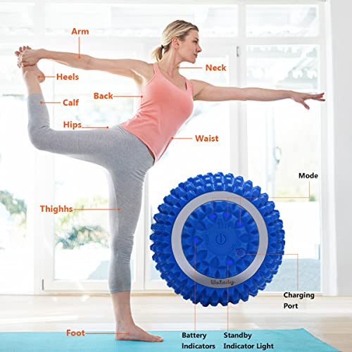 Wolady Vibrating Massage Ball 4-Speed High-Intensity Fitness Yoga Massage Roller, Relieving Muscle Tension Pain & Pressure...