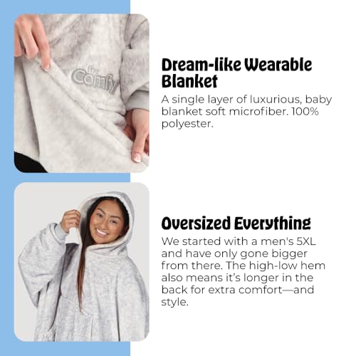 THE COMFY Dream | Lightweight Microfiber Fleece Wearable Blanket, Oversized Design Hood & Pocket from Shark Tank, Cozy Gifts