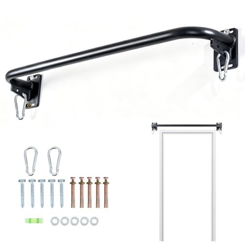 ANOSWXG Wall Mounted Pull Up Bar, Door Frame Pull Up Bar for Home Gym, Professional Drill-Required Chin Up Bar for Secure ...