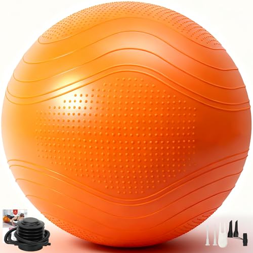 Gruper Yoga Ball, Multiple Sizes Non Slip Exercise Ball for Workout, Birthing, Balance, Stability, Pregnancy, 2200LB Capac...