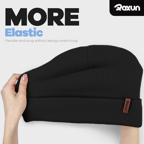 ROXUN Beanie for Men/Women Winter Hat Knit Cuffed Soft Warm Unisex Skull Stocking Cap