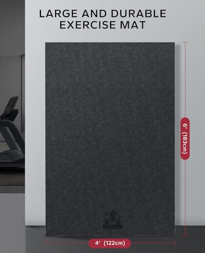 HAPBEAR Extra Large Exercise Mat-7'x5'/6'x8'/6'x9'/6'x10'/6'x12'x8mm(1/3 inch),Non-Slip, Ultra Durable, Thick Workout Mats...