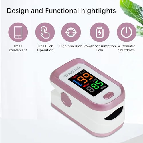 Pulse Oximeter Fingertip, Blood Oxygen Saturation Monitor with Large LED Display, Heart Rate Monitor for Adults, Fingertip...