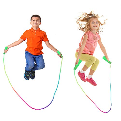 Elcoho 6 Pack Rainbow Jump Rope Set Jumping Ropes Physical Education Skipping Rope