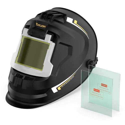 TOOLIOM Flip Front Welding Helmet Welding Mask with Flip Up Lens Welding Hood Shade-10 Black Welder Helmet for Stick MIG TIG