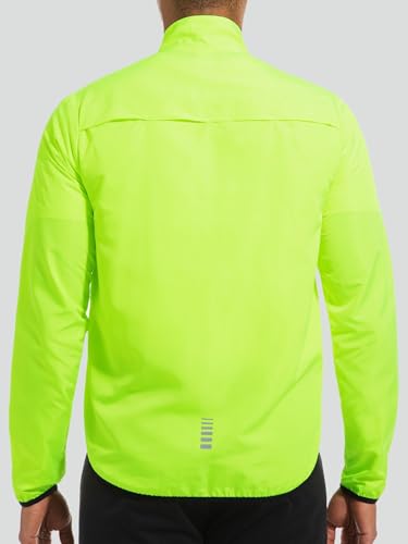 qualidyne Men's Lightweight Cycling Windbreaker Jacket, Windproof, Water-Resistant (Light Rain), Reflective, 2 Zip Pockets