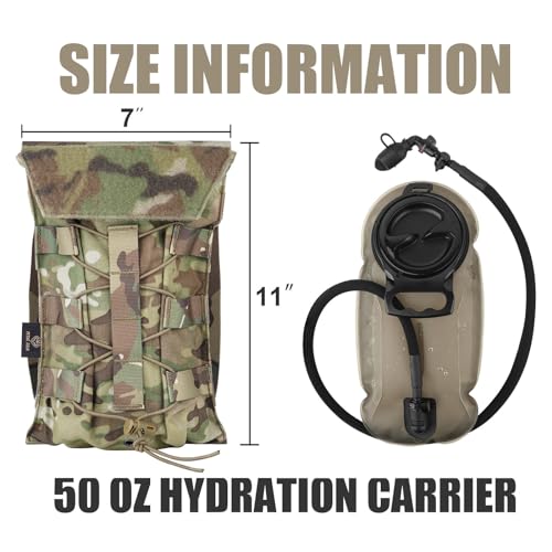 PETAC GEAR 1.5L / 3L Tactical Hydration Pack，Molle Carrier Pouch for 50 oz /100 oz Hydration Bladder Daypack Water Backpack.