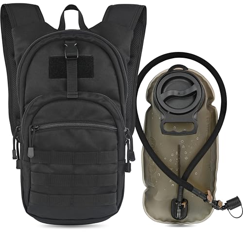 MARCHWAY Tactical Molle Hydration Pack with 2.5L TPU Water Bladder, Low-Profile Organized Military Backpack for Hiking, Cy...