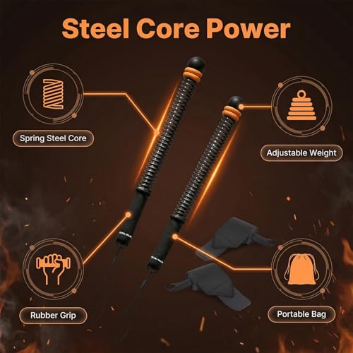 Cordless Battle Ropes for Home Gym with Wristband,Upgraded Adjustable Weighted Ropeless Battle Ropes for Working Out,for H...