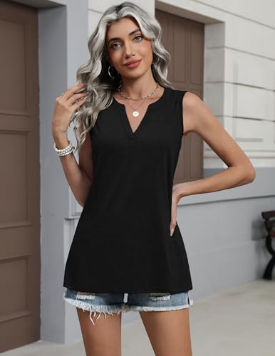 Zeagoo Womens V Neck Tank Tops 2026 Summer Tops Casual Sleeveless Shirts Loose Fit Dressy Business Work Clothes