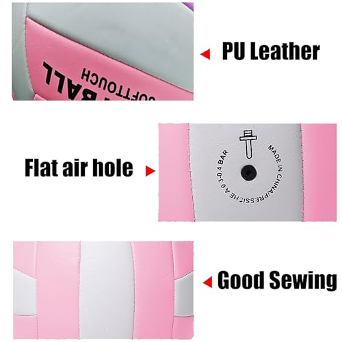 ABAJI Volleyball Official Size Soft Surface Training Practice Indoor Outdoor Gift for Kids Come with Pump Needle