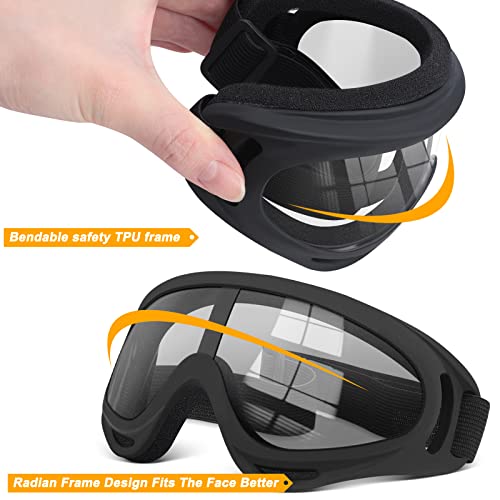 OXG 5 Pairs Motorcycle Goggles for Youth Men Women, ATV Ski Goggles Anti-UV Dustproof Windproof Dirt Bike Goggles Fit Helmet
