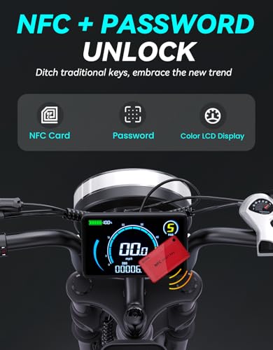 DTTZH F6/F6S/F6PRO Electric Bike for Adults with NFC & Password Unlock, 4000/2000/1500W, 50/40/33MPH, 60V 30Ah, 48V 15/25A...