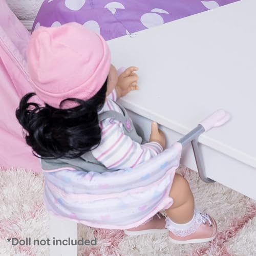 Adora Classic Pastel Pink Feeding Seat, Easy to Clean, Fun Design, Realistic Doll Accessory, Fits Most Dining Tables, Gift for Kids Ages 2 and Up