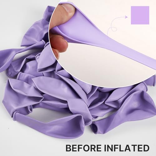 PartyWoo Lavender Balloons 120pcs Different Sizes Pack of 18 12 10 5 Inch Light Pastel Purple Lilac Balloon Arch Kit for B...