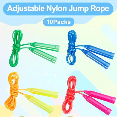 Erinnmy Kids Jump Rope,7.2 ft Colorful Outdoor Jump Ropes,Plastic Jumping Ropes,Adjustable Skipping Rope for Kids Party Fa...