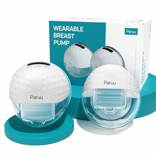 Paruu P10 Hands-Free Breast Pump Wearable, 338mmHg Strong Suction, Low Noise, 4 Modes & 9 Levels, Electric Breast Pump Por...
