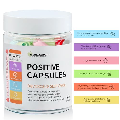 HIONXMGA Positive Messages in a Bottle (60+ Positive Affirmations),Self Care Gifts for Women Men Stress Relief Get Well So...