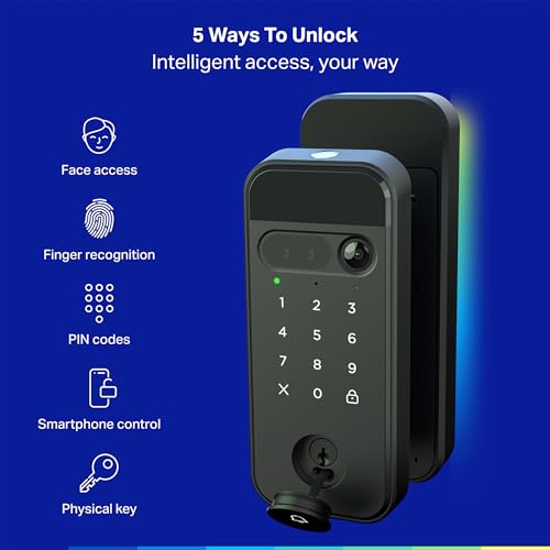 myQ Secure View™ 3-in-1 Smart Lock with 2K HDR Video Doorbell Camera, Face Access, Fingerprint Access, PIN & App Control —...