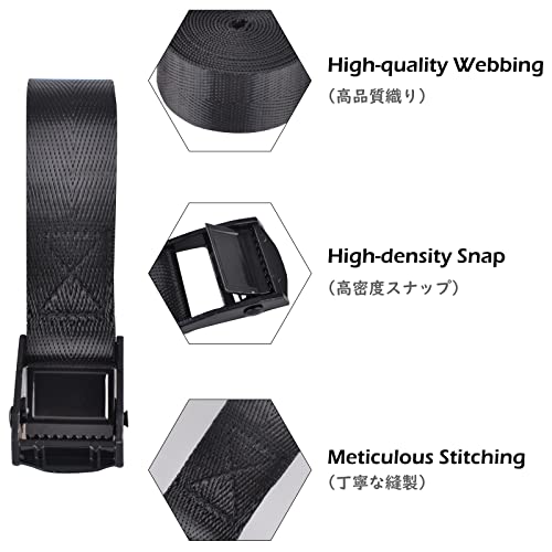TRIWONDER Cinch Tie Down Strap Lashing Straps Heavy Duty Nylon Straps with Cam Buckles for Cargo, Trucks, Boat, Motorcycl...