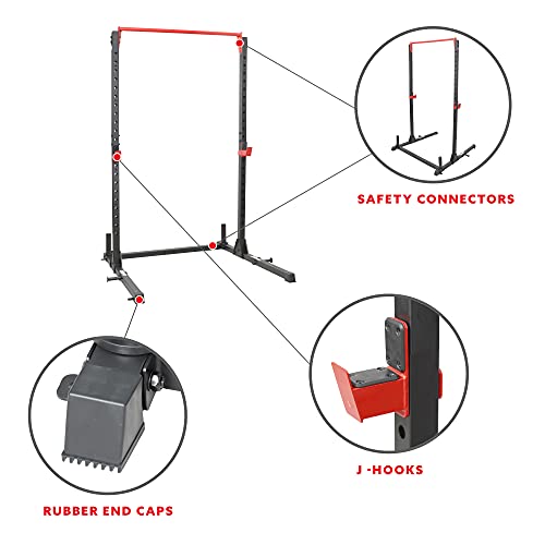 Sunny Health & Fitness Power Cage and Squat Rack In High Weight Capacity with J-Hooks, Adjustable Pull Up Bar, Weight Plat...