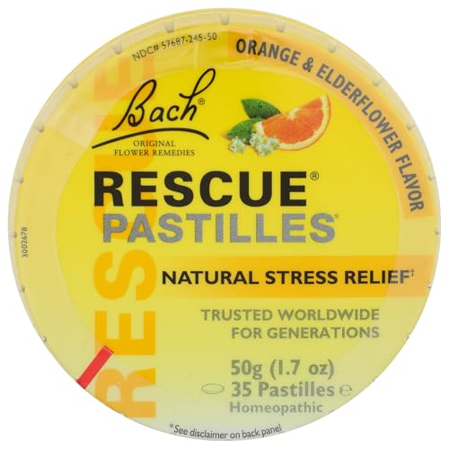 Bach Rescue Pastilles Orange Elderflower, 1.7 OZ
