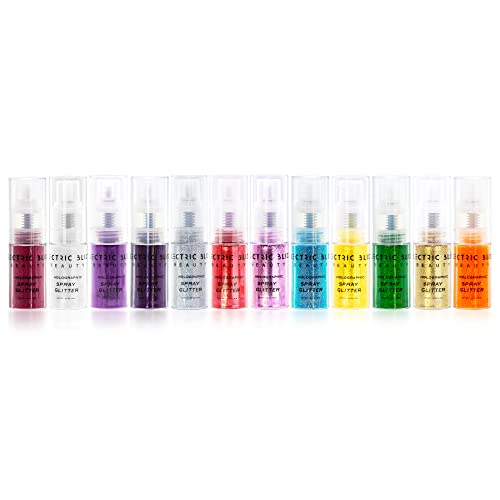 Iridescent White Glitter Spray - 30g Loose, Face, Hair, Eye & Body Glitter for Women - Rave & Festival Accessory - Cosmeti...