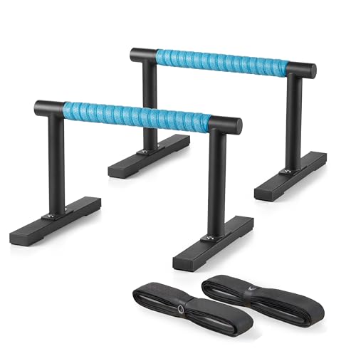 Purife Strength Training Parallettes I-Sit Push Up Bars, Pushup Handles Calisthenics Equipment for Home Workout, Anti-slip...