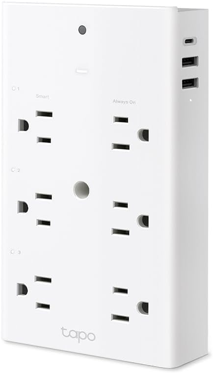 TP-Link Tapo Smart Plug Outlet Extender, Surge Protector, 18W Fast Charging, 3 Individual Smart Outlets, 1x USB-C & 2X US...