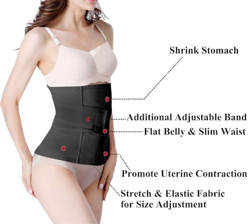 Gepoetry Postpartum Girdle C-Section Recovery Belt Back Support Belly Wrap Belly Band Shapewear