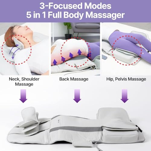 2026 New, Full Body Stretching Massage Mat with Heat. 3D Lumbar - Neck, Back, Waist, Hip Relaxation. 26 Powerful Air Cell...