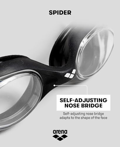 ARENA Unisex Adult Spider Swimming Goggles for Beginners Men and Women Fitness Swimming Anti Fog Non-Mirror Lens No Leak Seal