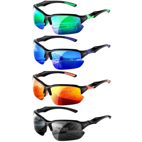 GGSTDDUP 4 PACK Polarized Sport Sunglasses for Women Men UV Protection,Running Cycling Fishing Sunglasses Outdoor