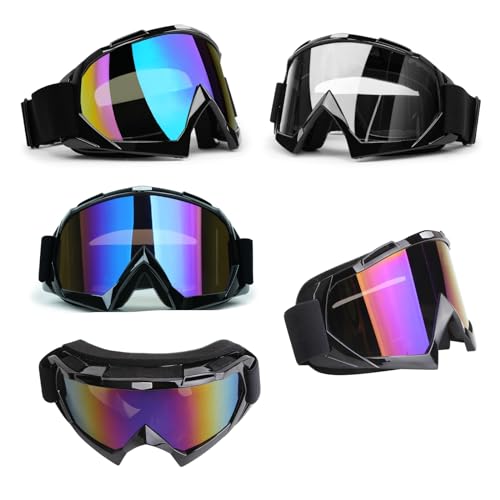 ATV Dirt Bike 2-Pack Motorcycle Motocross Goggles for Men Women MX Riding UTV Helmet Offroad Goggles UV400 Anti-Scratch Fo...