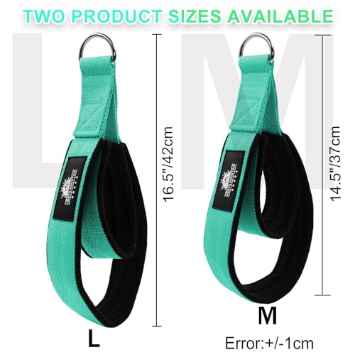 Lights Mountain Durable Pilates Double Loop D-Ring Straps - Padded Handles for Reformer, Yoga & Home Gym Workouts
