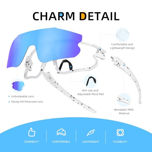 Kegrimi Kids Baseball Polarized Sunglasses: Sports Sunglasses for Boys Girls 3-12 Youth Sun Glasses for Cycling Running