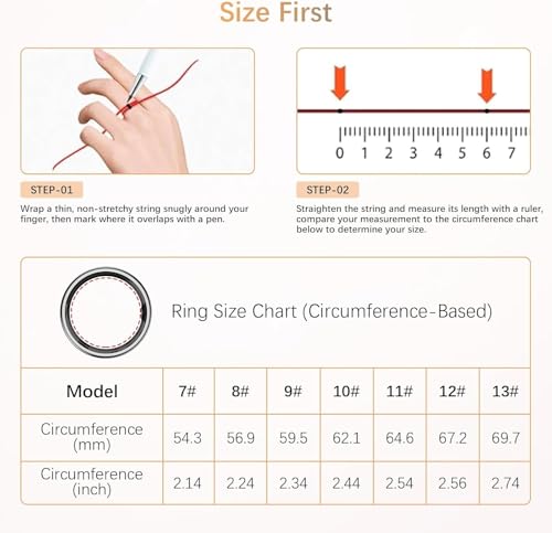 Fit Ring, Smart Health Rings for Women Men with Heart Rate,Blood Oxygen,HRV,Stress Level, Sleep Monitor, Step Tracker, No ...