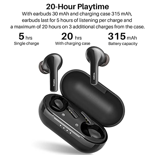 TOZO A2 Mini Wireless Earbuds Bluetooth 5.3 in Ear Light-Weight Headphones Built-in Microphone, IPX5 Waterproof, Immersive...