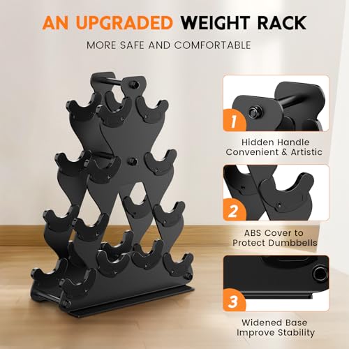 Dumbbell Rack Stand Only | Space-Saving Weight Rack for Home Gym, Hand Weight Rack Dumbbell Storage for Dumbbell Set (3-15...
