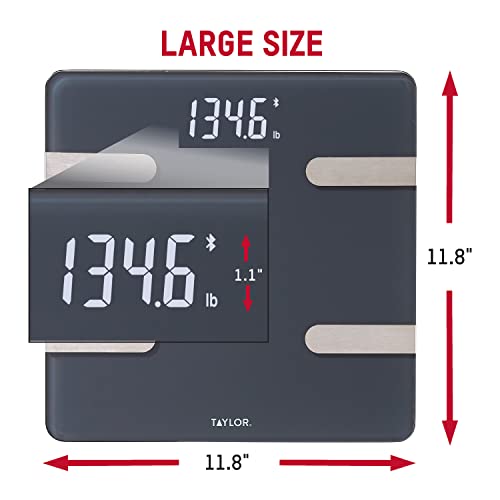 Taylor Bluetooth Smart Body Composition Scale for Body Weight, Body Fat, Water, Muscle and Bone Mass, Weight Tracking, and...