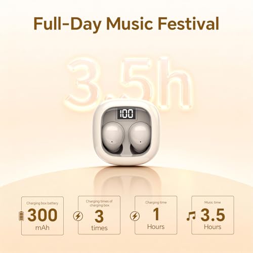Ear Buds Invisible Mini Earbuds Wireless Bluetooth, Smallest Low Profile Micro Tiny Discreet Hidden Earbuds for Work, Smal...