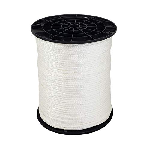 1/8" (#4) X 1000 ft Low -Stretch Solid Braid Industrial Polyester Cord. USA Made