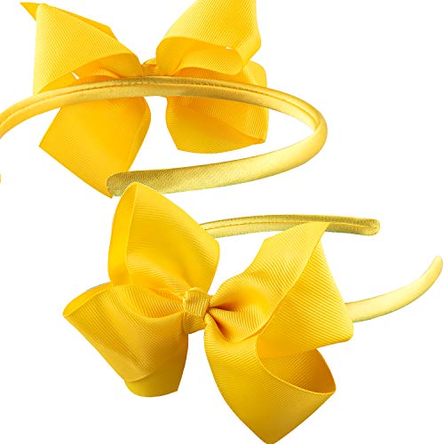 SIQUK 12 Pieces Bow Headbands for Girls Headband with Ribbon Bow Boutique Grosgrain Headbands, 12 Colors