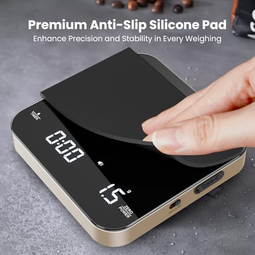 Maestri House Mini Coffee Scale with Timer, USB-C Rechargeable Espresso Scale, 2kg/0.1g Accurate Scale for Espresso and Po...